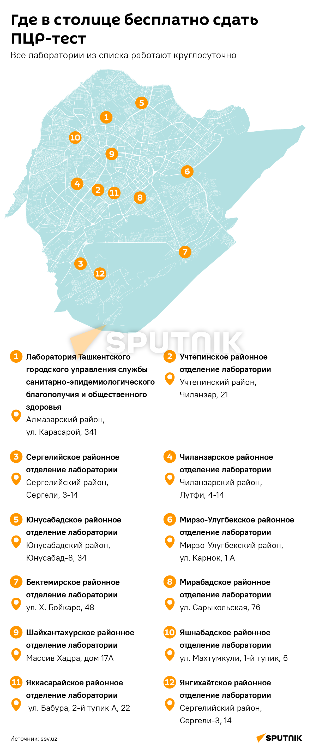 Где в столице бесплатно сделать пцр-тест (десктопная версия) - Sputnik Узбекистан