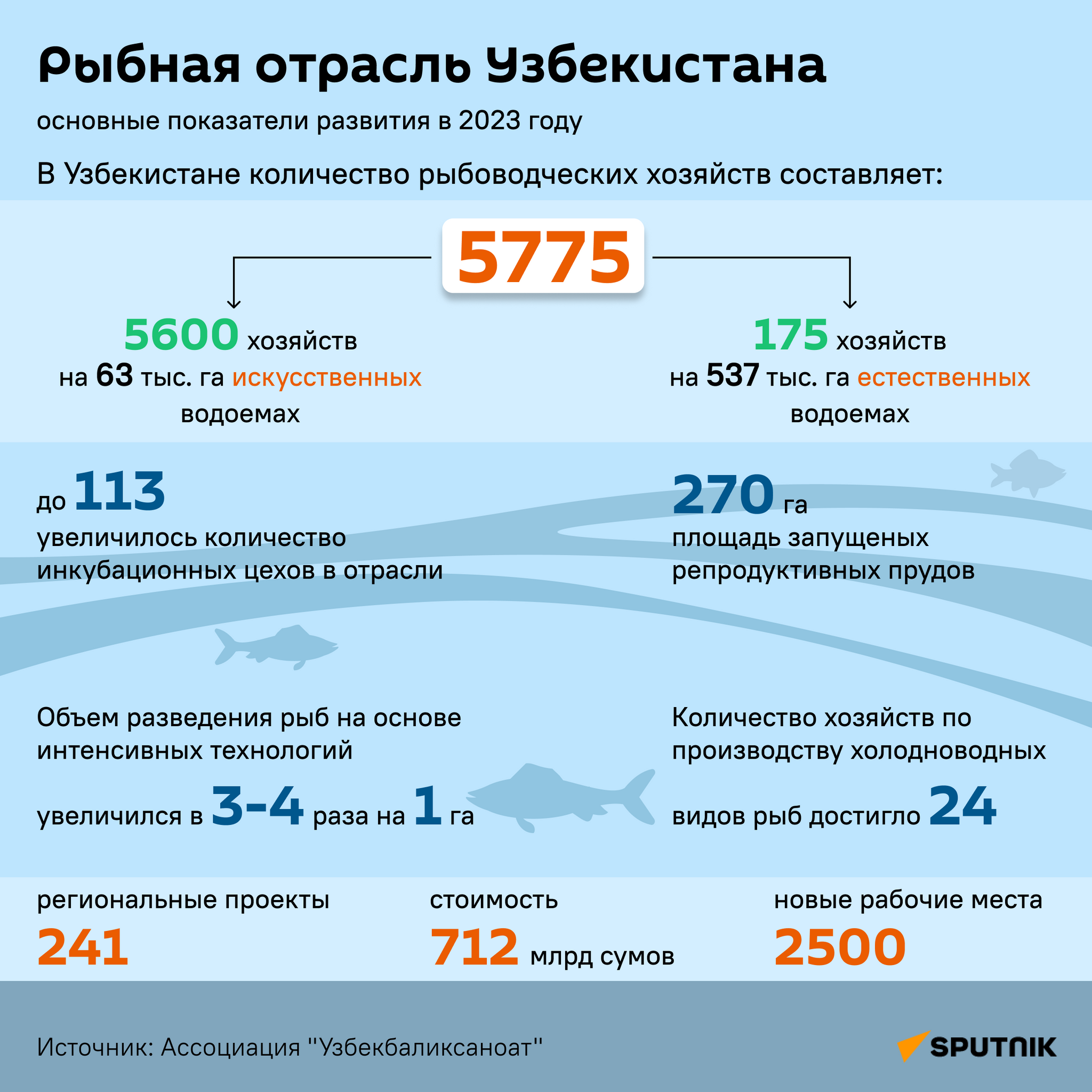 Рыбная отрасль Узбекистана в 2023 году - Sputnik Узбекистан