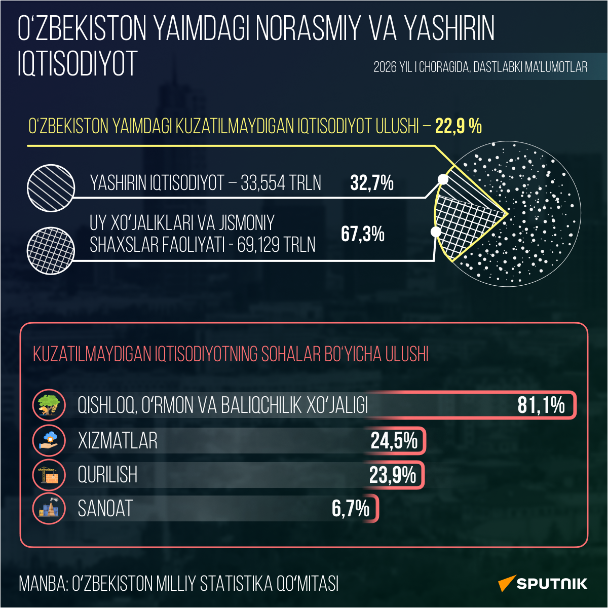 Neformalnaya tenevaya ekonomika v VVP Uzbekistana - Sputnik O‘zbekiston