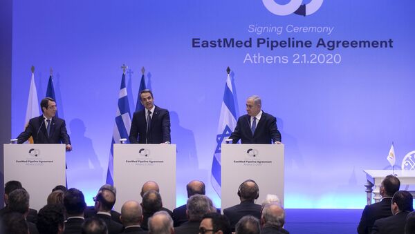 Подписание соглашения по созданию Восточно-Средиземноморского трубопровода. Январь 2020 года  - Sputnik Ўзбекистон
