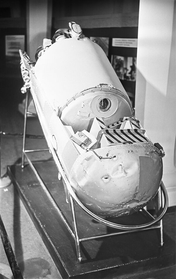 Катапультируемый контейнер собак Белки и Стрелки, совершивших космический полет на корабле Спутник-5 19 августа 1960 года - Sputnik Узбекистан