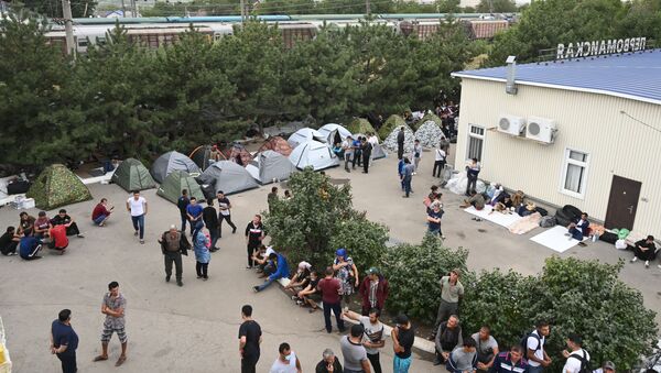Граждане Узбекистана в стихийном палаточном лагере - Sputnik Узбекистан