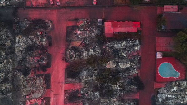Вид на покрытые  огнестойким материалом здания и улицы в штате Орегон  - Sputnik Узбекистан