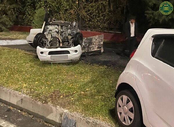 В Ташкенте возле Ботанического сада загорелся автомобиль - фото - Sputnik Узбекистан