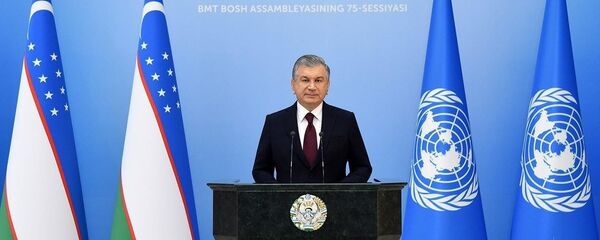 Выступление президента Узбекистана Шавката Мирзиёева на 75-й сессии Генассамблеи ООН Выступление президента Узбекистана Шавката Мирзиёева на 75-й сессии Генассамблеи ООН - Sputnik Ўзбекистон