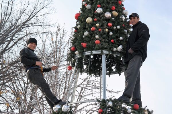 Toshkentda Yangi yil archasini bezatish ishlari boshlab yuborildi - foto - Sputnik O‘zbekiston