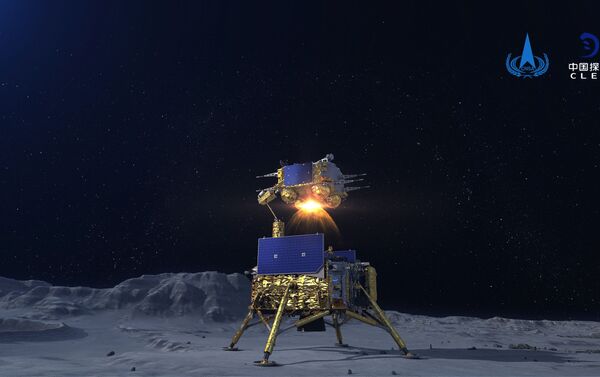 Китайский лунный зонд Chang'e-5 на Луне - Sputnik Ўзбекистон