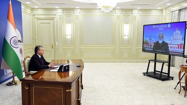 Prezident Respubliki Uzbekistan Shavkat Mirziyoyev provel vstrechu s Premyer-ministrom Respubliki Indiya Narendroy Modi v formate videokonferensii - Sputnik O‘zbekiston