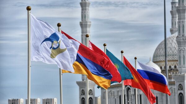 Флаги государств-членов Евразийского экономического союза - Sputnik Ўзбекистон
