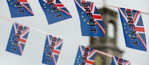 Флаги с надписью Brexit - Sputnik Узбекистан