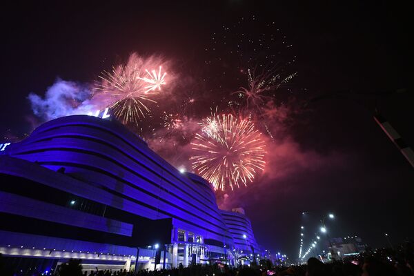 Салют во время празднования Нового 2021 года в Пакистане.  - Sputnik Узбекистан