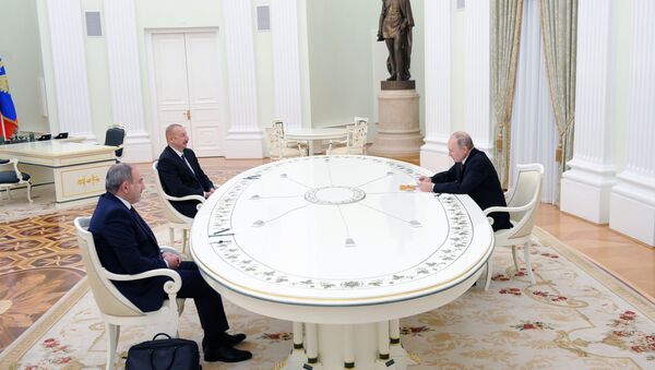 Трёхсторонняя встреча президентов России, Азербайджана и Армении - Sputnik Ўзбекистон