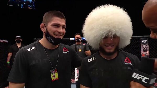 UFC Boytsovskiy ostrov 8: Umar Nurmagomedov - Finish i slova posle boya - Sputnik Oʻzbekiston