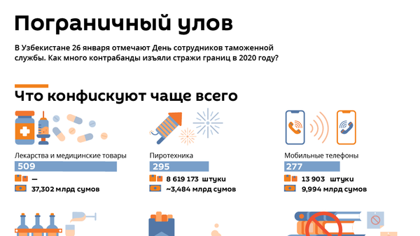 Статистика по изъятым таможней предметов за 2020 год - Sputnik Узбекистан