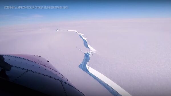 Aysberg razmerom pochti s Sankt-Peterburg otkololsya ot lednika v Antarktike — video - Sputnik O‘zbekiston