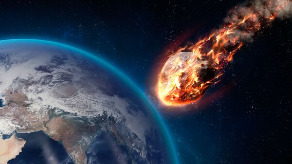 Горящий метеор во время входа в атмосферу Земли - Sputnik Ўзбекистон