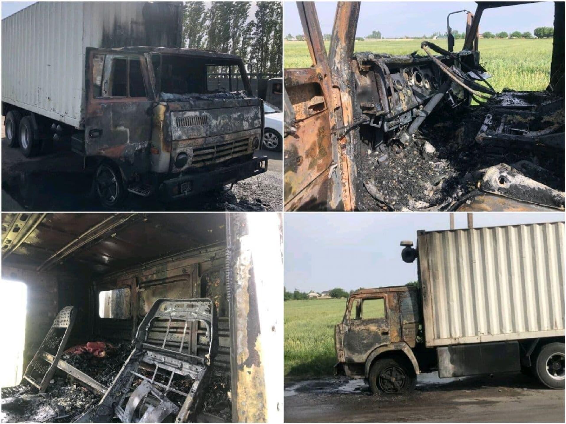 В Янгиюле салон грузовика сгорел дотла - Sputnik Узбекистан, 1920, 27.05.2021
