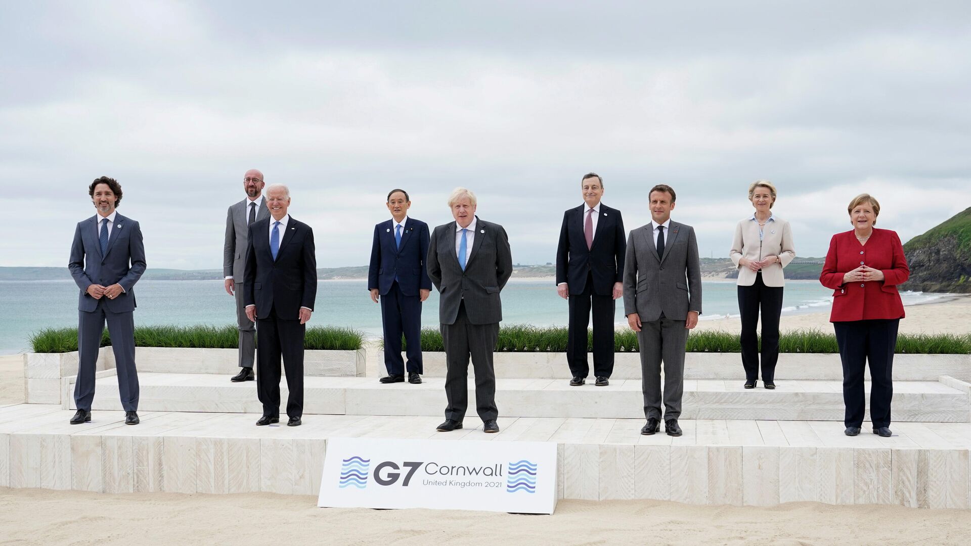 Участники саммита G7 в Великобритании - Sputnik Узбекистан, 1920, 15.06.2021