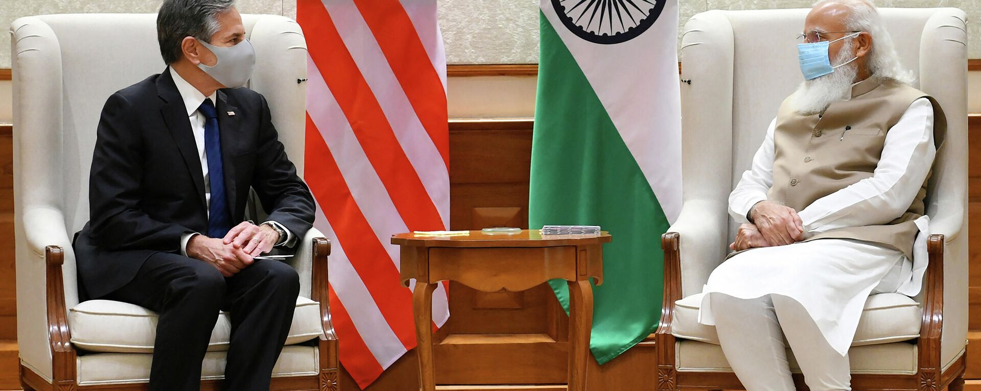 Госсекретарь США Энтони Блинкен и премьер-министр Индии Нарендра Моди - Sputnik Узбекистан, 1920, 31.07.2021