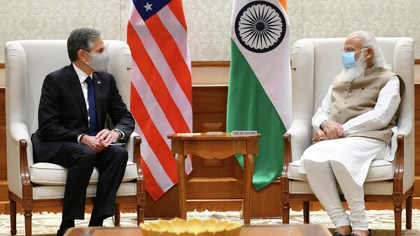 Госсекретарь США Энтони Блинкен и премьер-министр Индии Нарендра Моди - Sputnik Узбекистан
