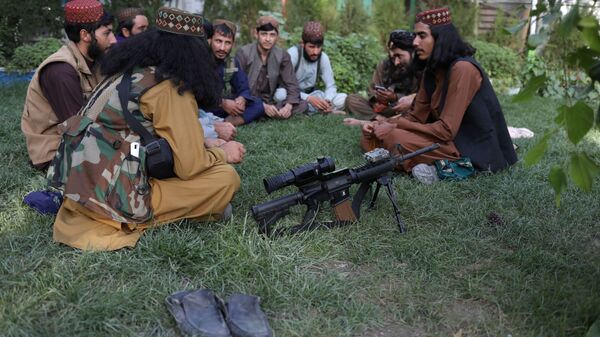 Бойцы Талибана* в парке развлечений в Кабуле  - Sputnik Ўзбекистон