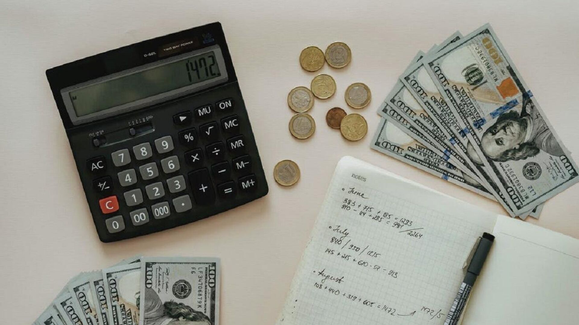 Налог калькулятор деньги ручка. - Sputnik Узбекистан, 1920, 20.03.2022