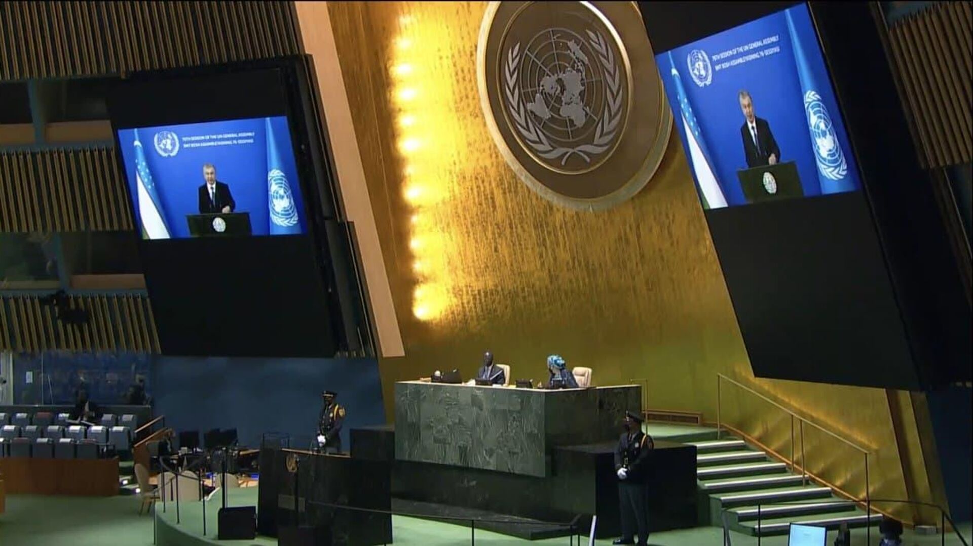 Шавкат Мирзиёев выступил с видеообращением на 76-й сессии Генеральной Ассамблеи ООН - Sputnik Ўзбекистон, 1920, 22.09.2021