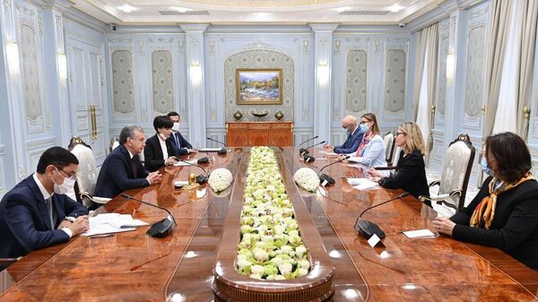 Переговоры Шавката Мирзиёева с вице-президентом ВБ Анной Бьерде - Sputnik Узбекистан