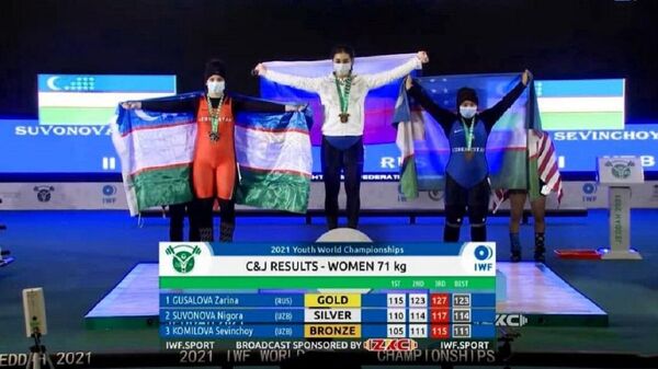Нигора Сувонова и Севинчой Комилова завоевали 4 медали на чемпионата мира по тяжёлой атлетике среди юниоров в Саудовской Аравии - Sputnik Ўзбекистон
