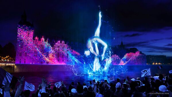 Визуализация церемонии открытия Олимпийских игр 2024 года в Париже. - Sputnik Узбекистан