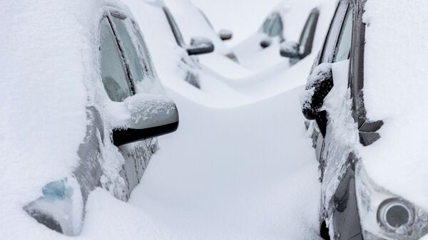 Занесенные снегом автомобили, иллюстративное фото - Sputnik Узбекистан