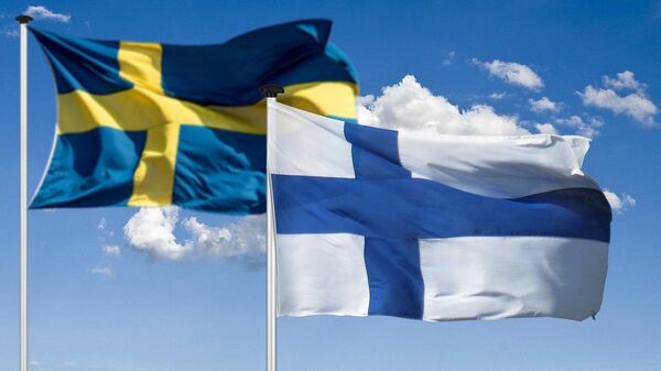Флаги Финляндии и Швеции - Sputnik Ўзбекистон