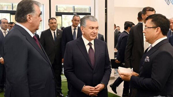 Мирзиёев и Рахмон посетили Хивинский ковровый комбинат - Sputnik Узбекистан
