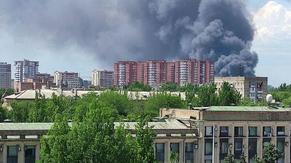 Обстрел рынка в Донецке 13 июня, 2022 - Sputnik Ўзбекистон