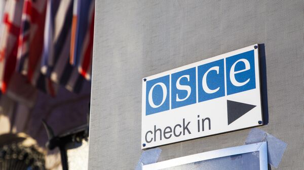 Информационный указатель на здании ОБСЕ в Вене - Sputnik Узбекистан