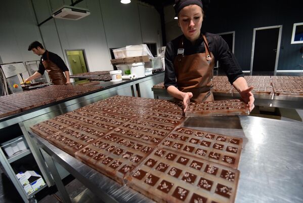 Работницы на шоколадной фабрике &quot;Бенуа Ниханта&quot; в Авансе, 2015 год.  - Sputnik Узбекистан