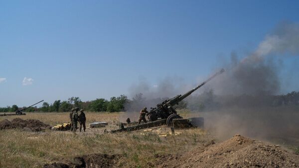 Работа артиллеристов на Херсонском направлении - Sputnik Узбекистан