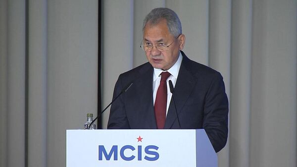 Сергей Шойгу на открытии 10-Московской конференции по международной безопасности - Sputnik Ўзбекистон