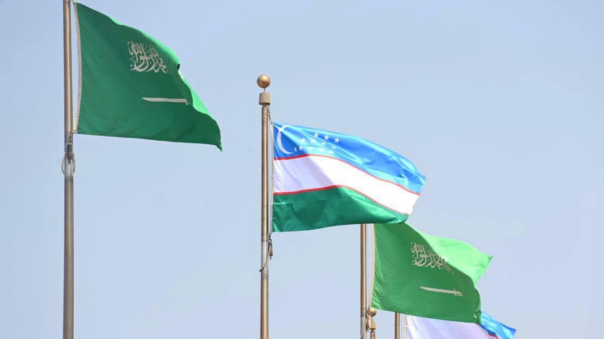 Флаги Узбекистана и Саудовской Аравии - Sputnik Ўзбекистон, 1920, 20.11.2023