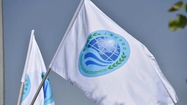 Флаги Шанхайской организации сотрудничества в Самарканде. - Sputnik Ўзбекистон