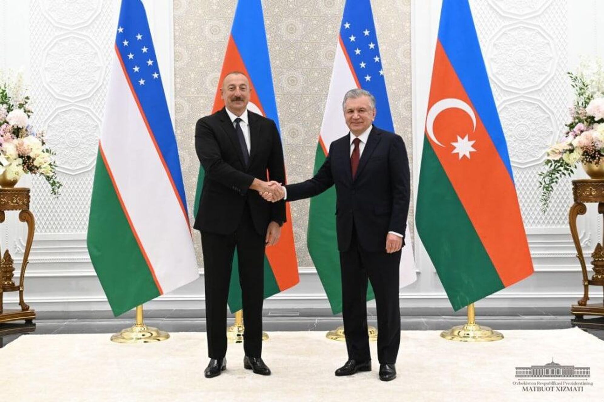 Prezident Respubliki Uzbekistan Shavkat Mirziyoyev provel vstrechu s Prezidentom Azerbaydjanskoy Respubliki Ilxamom Aliyevim - Sputnik O‘zbekiston, 1920, 15.09.2022