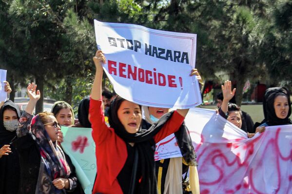 Десятки протестующих были представительницами Общины хазарейского меньшинства Афганистана. - Sputnik Узбекистан
