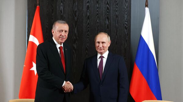 Президент России Владимир Путин и президент Турции Реджеп Тайип Эрдоган - Sputnik Узбекистан