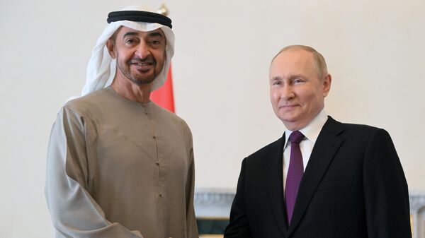 Встреча президента РФ В. Путина с президентом ОАЭ М. бен Заидом Аль Нахайяном - Sputnik Узбекистан