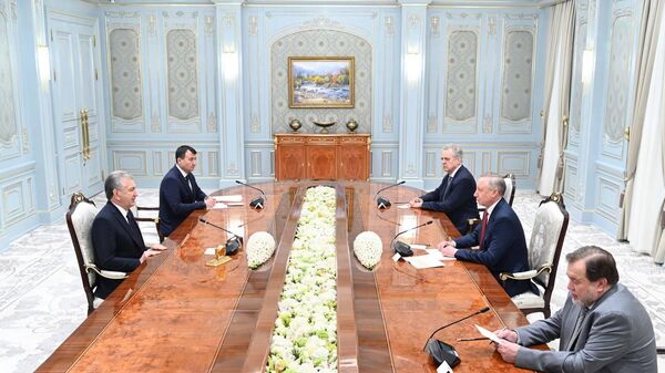 Встреча президента Узбекистана Шавката Мирзиёева с делегацией Санкт-Петербурга во главе с губернатором Алекандром Бегловым - Sputnik Узбекистан