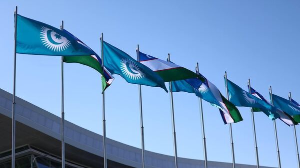 Флаги саммита Организации тюркских государств. - Sputnik Ўзбекистон