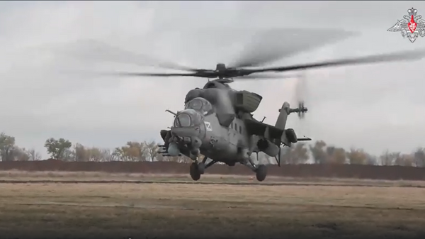 Boyevaya rabota ekipajey Mi-35 v xode SVO - Sputnik O‘zbekiston
