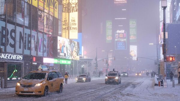 Снегопад в Нью-Йорке - Sputnik Ўзбекистон