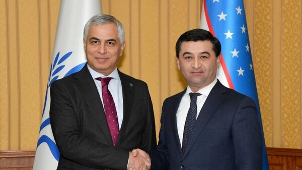 Встреча и.о. министра иностранных дел Узбекистана Бахтиера Саидова с генеральным секретарем ОЭС Хусравом Нозири - Sputnik Узбекистан