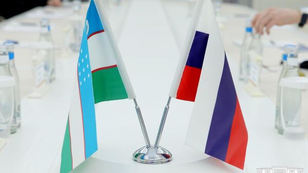 Российский и Узбекский флаги. Иллюстративное фото - Sputnik Ўзбекистон